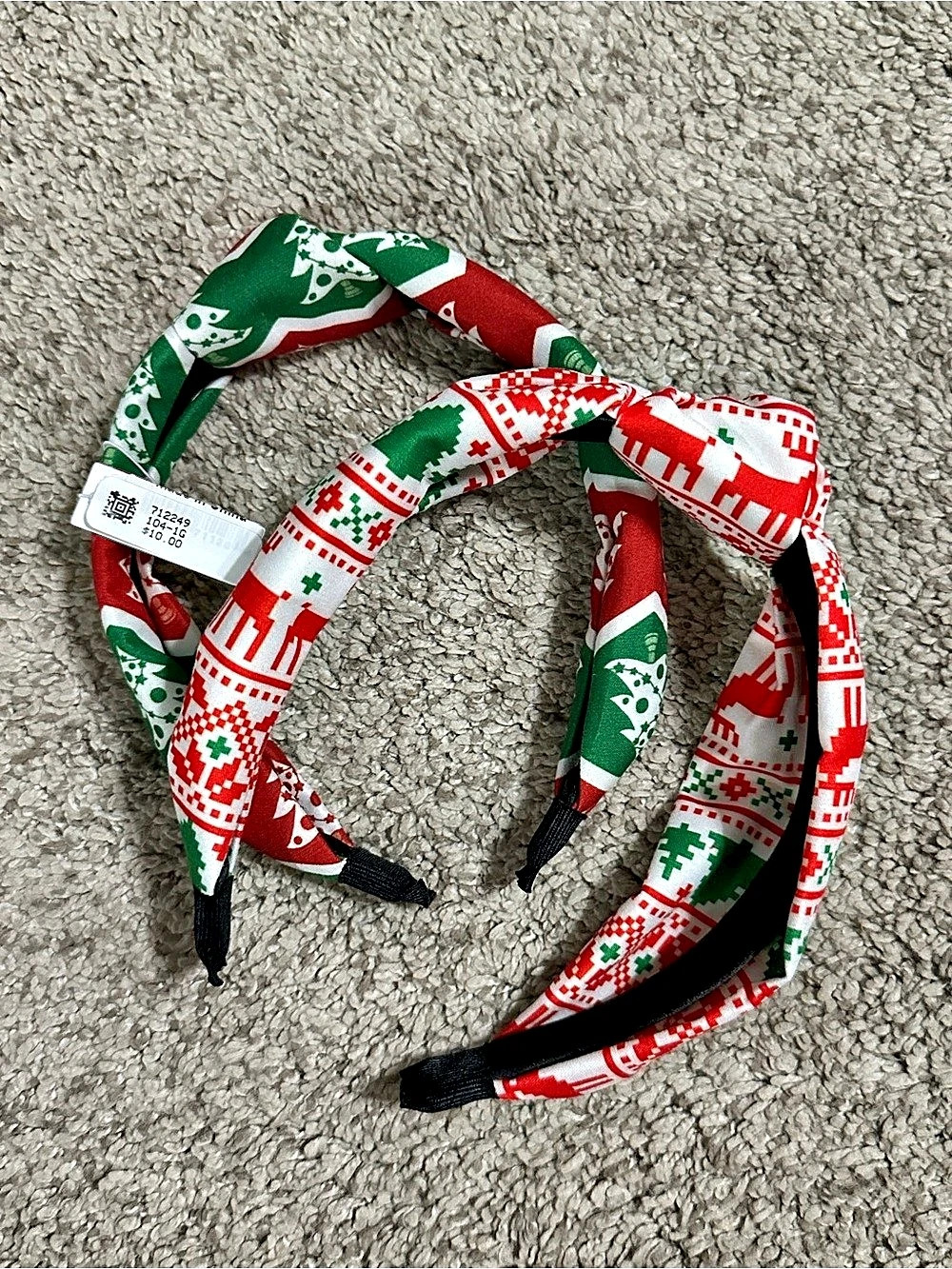 Tell Your Tale Holiday Padded Headbands in Red & Green